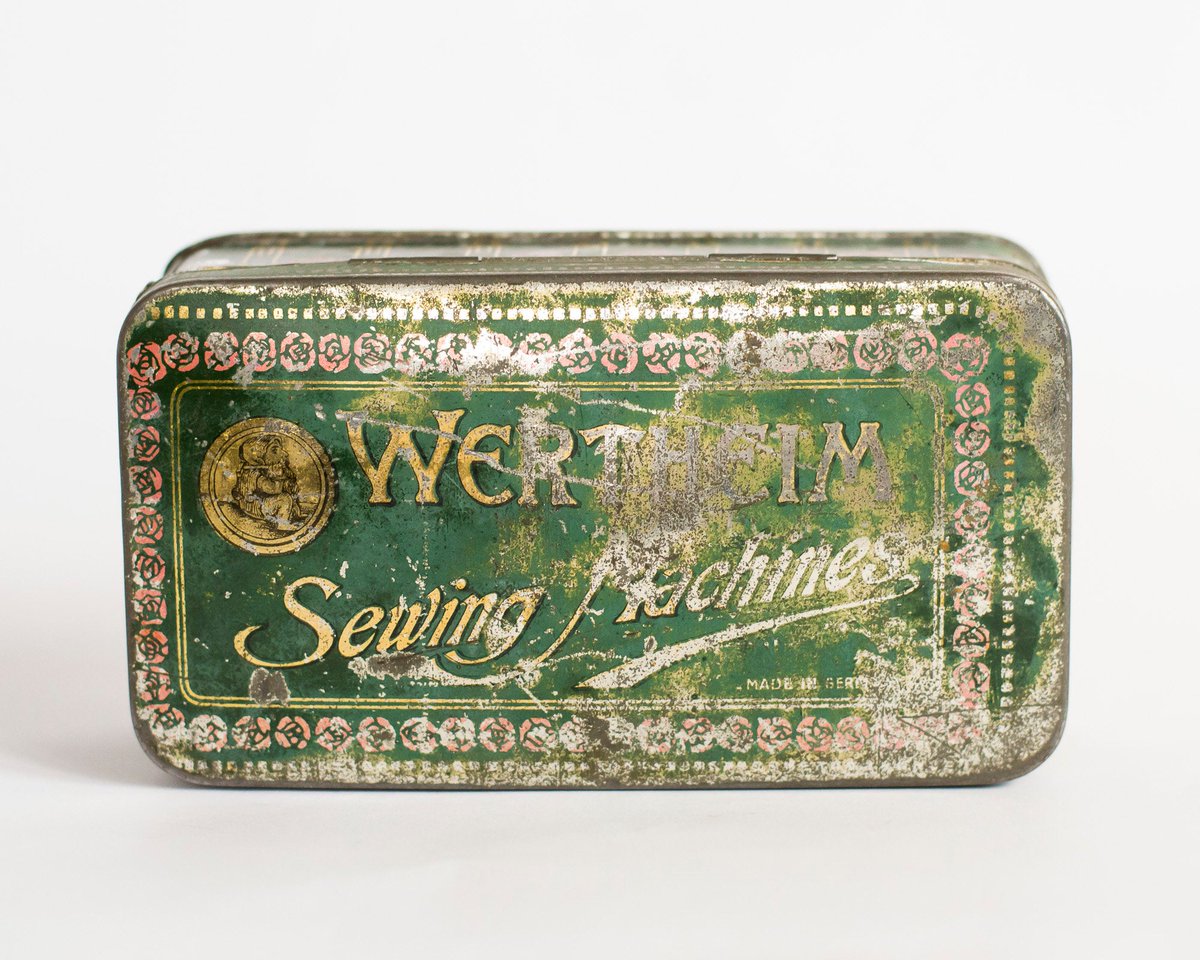 Excited to share the latest addition to my #etsy shop: WERTHEIM Sewing Machine Tin Box, Vintage Empty Tin Box, Collectible Tin, German Sewing Machine Attachmants Tin, 1930's, etsy.me/2NwWRqu #green #metal #collectibletin #ccollectibletinbox #vintagetinbox #sewi