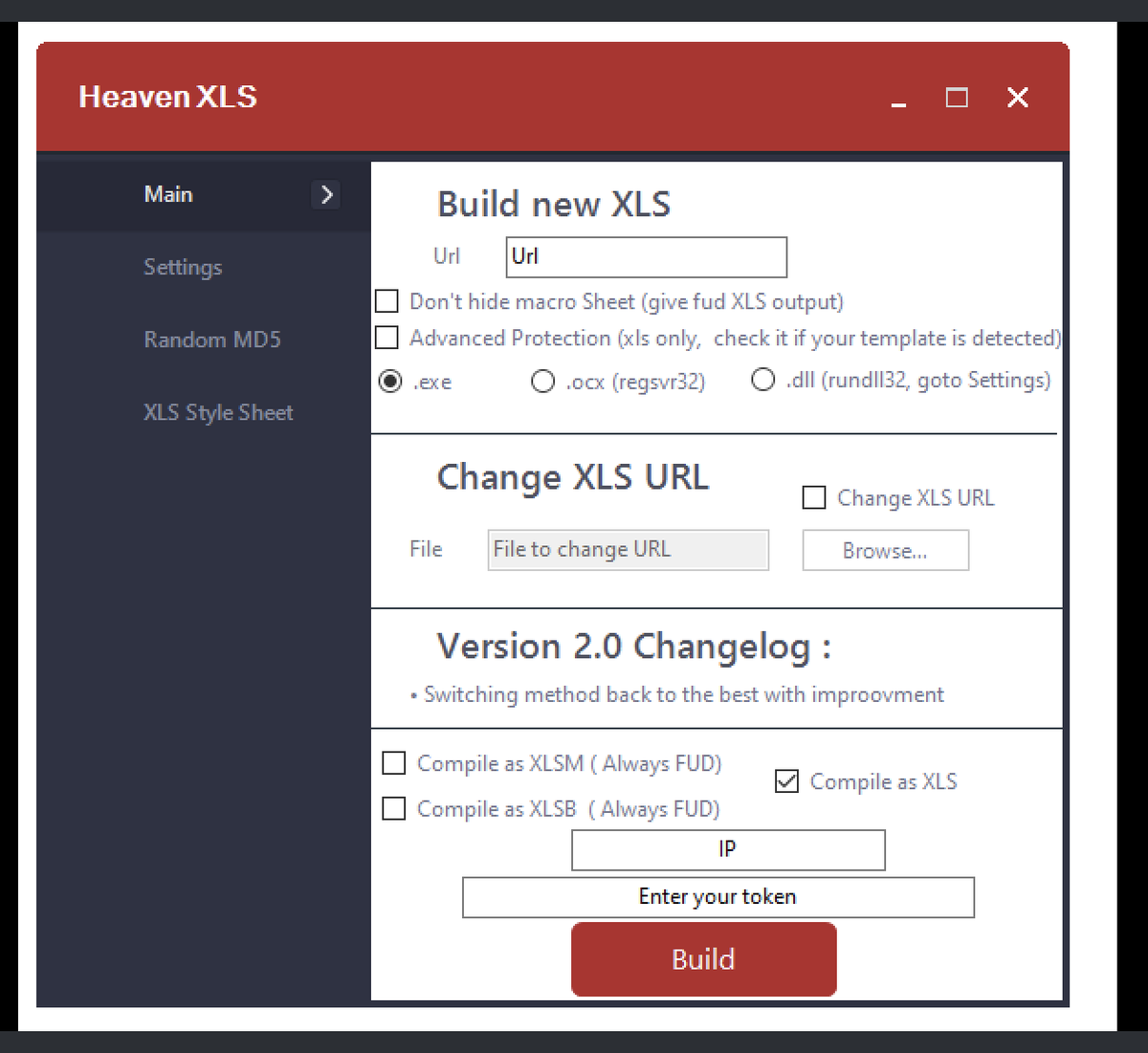 VK_Intel's tweet photo. 2020-06-25:👁‍🗨 [Underground Intel] ☁️"Heaven XLS/M" Macro Builder Advertised on #Underground
 -Support .exe, .ocx, .dll (references #TerraLoader as .ocx)
 -Compile as XLS and XLSM (claims always "FUD")
 -Possibly related to latest #Zloader malware distribution
 cc @DissectMalware https://t.co/e3mh5xiu6N