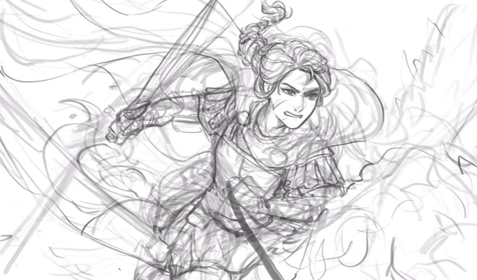 A lil demonstration on how messy my drawings can get before the cleanup. Also reyna. Idk the first thing about horseback riding let alone riding a godsdam pegasus 