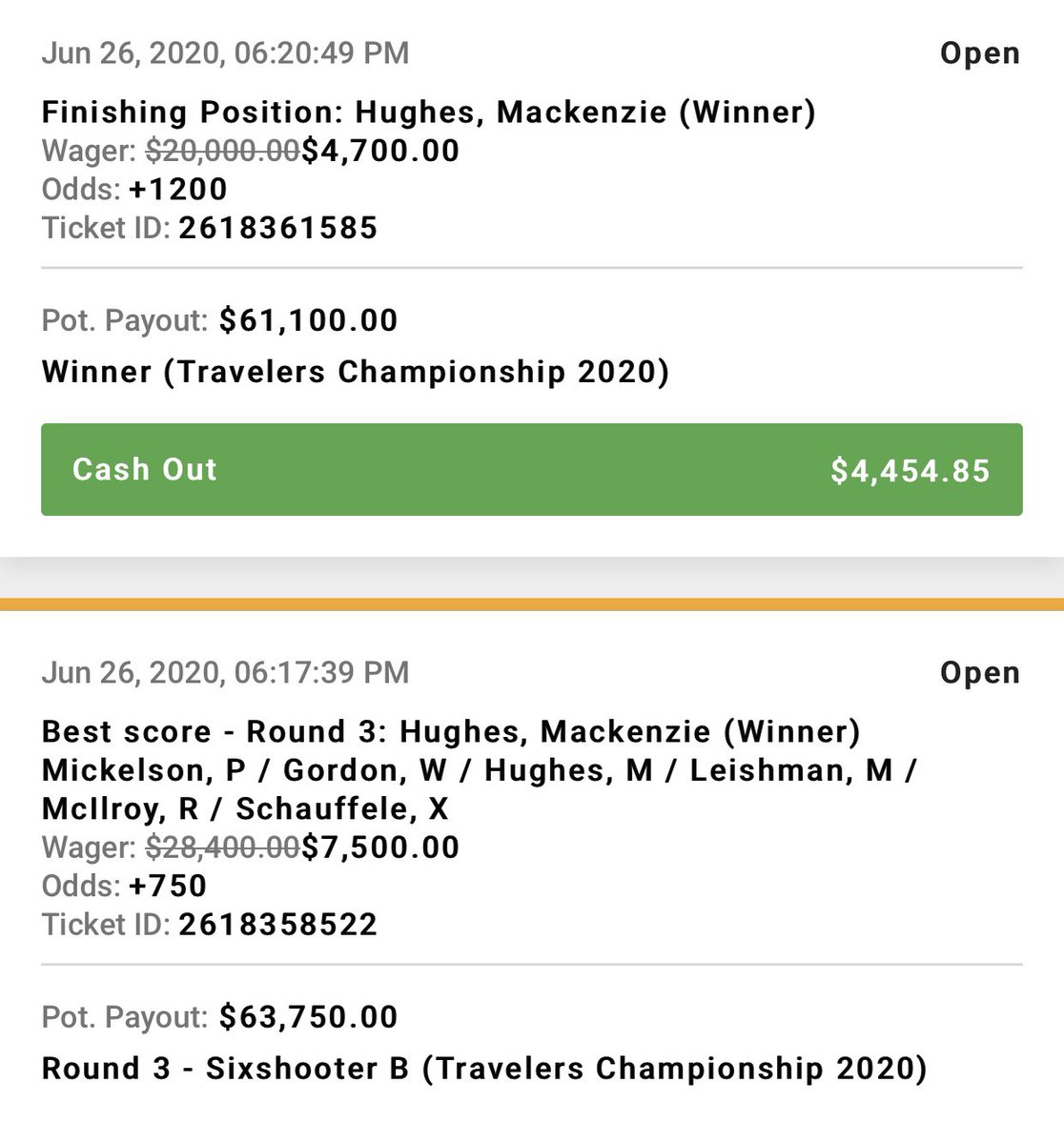 CashoutKingJJ's tweet image. I believe that Mack Hughes is going to have a monster day tomorrow and not only be the leader tomorrow but win the whole tournament 

$20,000 to 2 people that RT Like this tweet AND Follow me if this bet wins 

$20k, y’all know I’m serious 

We just won 60k on Phil, let’s go