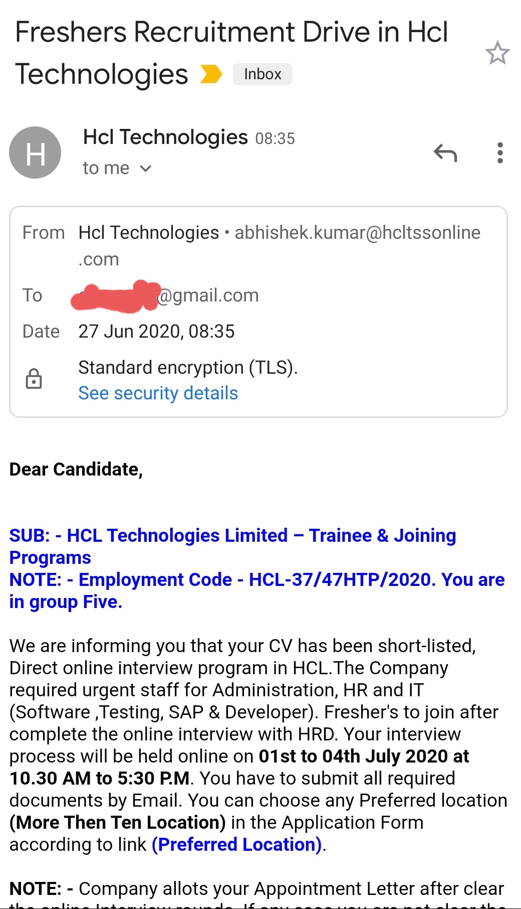 gowdhamraj on X: &ldquo;@hcltech @hcltss Guys, there is a mail 