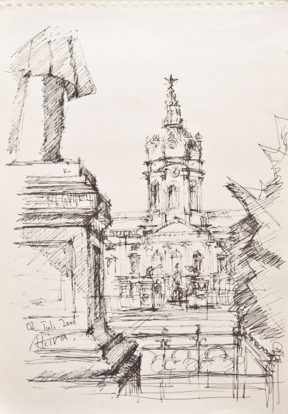 nakaocacao's tweet photo. 私の #スケッチブック 2000 Berlin
#Skizzenblock #Zeichenblock #drawingbook #sketchbook #Berlin #Schloss #Charlottenburg #シャルロッテンブルク #ドローイング #ベルリン建築 https://t.co/sjy4p5wqbQ