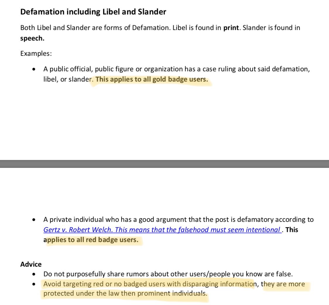I read through & highlighted some particularly stupid rules in their community guidelines High level recap:Don’t dispage non verified accounts, no upsetting language, no nips, no porn, butt ok, no non-satire if a satire acct, no mention of weed if illegal in your state(3/4)