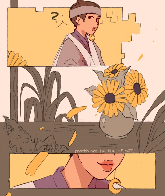 [Moonrabbit au] Jinkook going down to earth, Jin spotting some familiar flowers (1/2) + Bonus

#Jinkook 