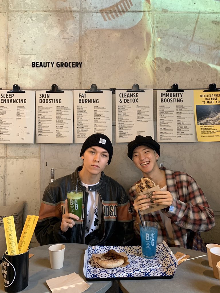 wi5list's tweet photo. i’ve just conncected the dots! i’ve seen naeun and seventeen’s hoshi &amp; vernon visited beauty grocery cafe in gangnam a lot so i guess they met and become friends from there! https://t.co/XmI5m54Xn5