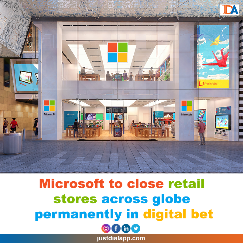 ourjustdialapp's tweet photo. The Microsoft announcement reflects what the company calls a 'strategic change' for its retail business as sales increasingly shift online and it will close its physical store locations permanently but will continue to invest in a digital storefront.
#justdialapp#microsoft https://t.co/4ZHPBh7Xnh