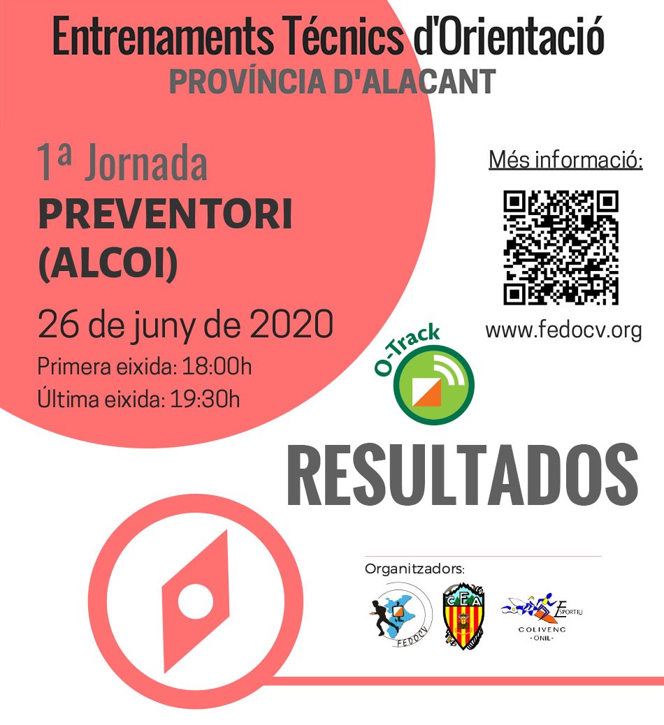 fedocv's tweet photo. Publicados los RESULTADOS y enlace O-TRACK de la Jornada 1 de los XVII #Entrenamientos de #Verano 🌞 de #Orientación en #Alcoi (#Alicante)
▶️ https://t.co/JrK00hWBjz
#orienteering #otrack https://t.co/RI3FAG2W9a