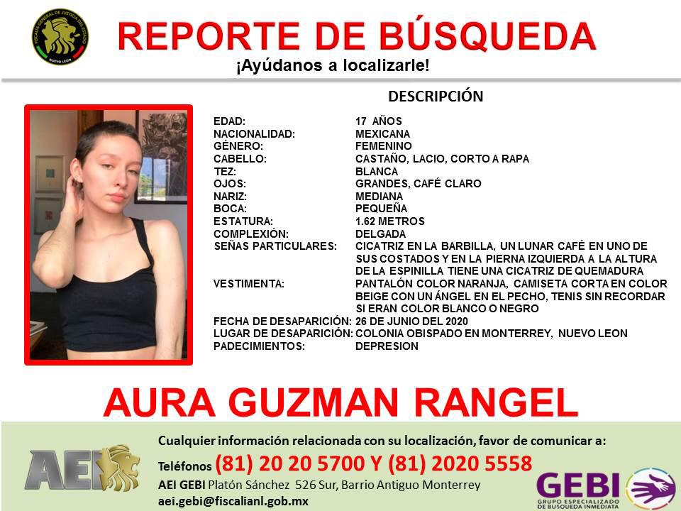 Cicmty's tweet photo. 📢#Aviso Solicitamos su colaboración para localizar a AURA GUZMAN RANGEL https://t.co/EtEdeBJcnh