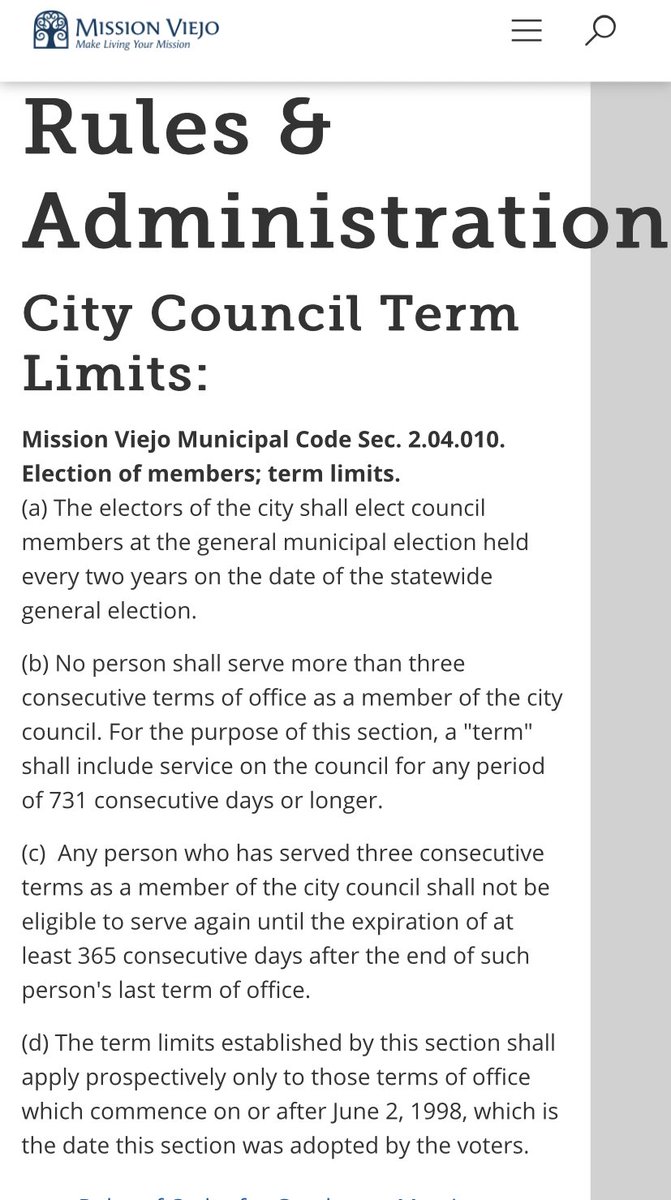One last thing, do you think there is any significance in the term limits saying a term only counts if 731 days? Would that suggest they are not taking the 2 year term (agreed upon in settlement) into consideration when saying 3 term maximum? So they could serve 3 + this 2 yr?