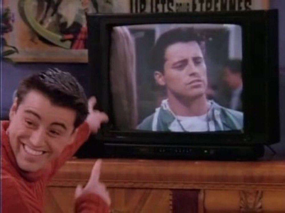 Reactions On Twitter Joey Friends Excited Pointing To Self On Tv