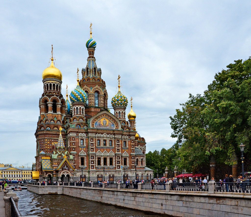 But coming back to where we started, Alexander III built the Church of the Savior on Blood at the spot where his father's blood had been spilt. Here's the Church with the Catherine Canal to its side.