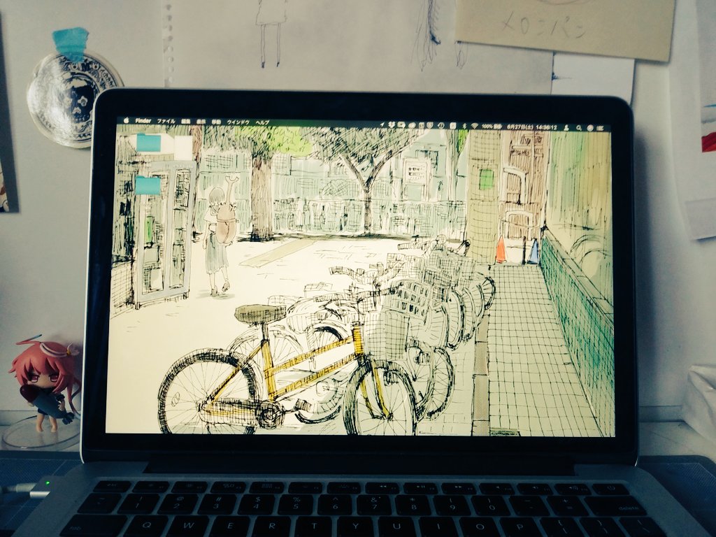 買い物に行くという一大イベントが待ち受けている待受といえばまちうけ…デスクトップを自分の絵にしたらなんだかいい気持ちになったねむい 