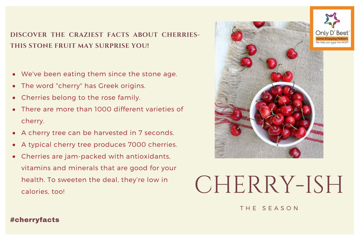 onlydbestindia's tweet photo. Ah, cherries. These cute little red fruits have made their way into our heart. They’re perfectly sweet and purely delightful.

https://t.co/PLhU7gtSqg

#DidYouKnow #cherryfacts #cherry #freshfruits #homedelivery https://t.co/S2NyP1d4PB