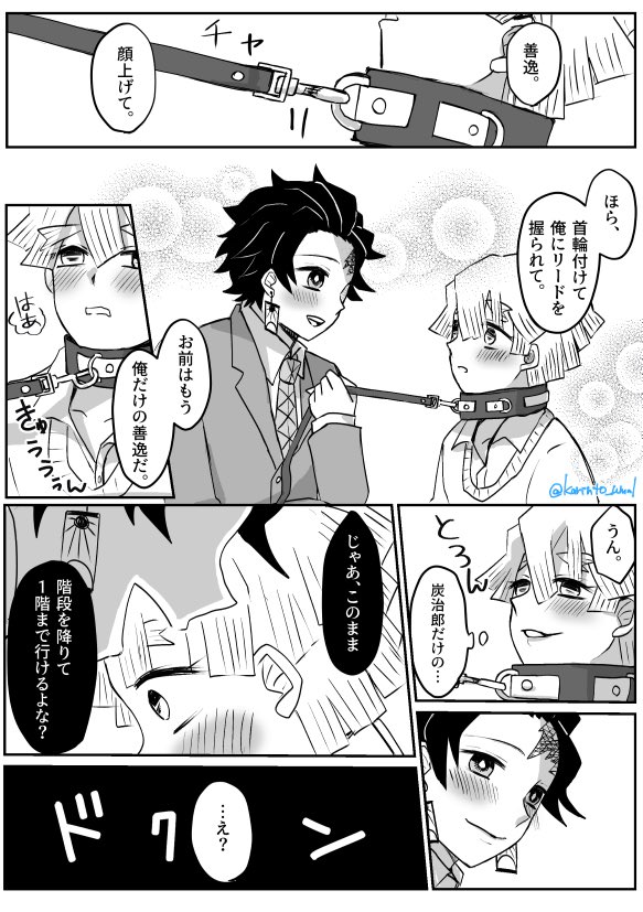 首輪を着けたい炭善②
※まじで首輪着けるだけです 