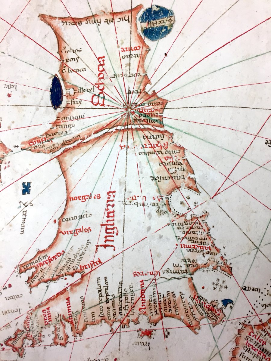 My favourite was the Canepa Portolan from 1489, with its beautiful illustration and vivid colours. It's a halfway house between fantastical maps and a true guide. Before any nationalists get too excited, the George Crosses all over the eastern Mediterranean are Genoese...