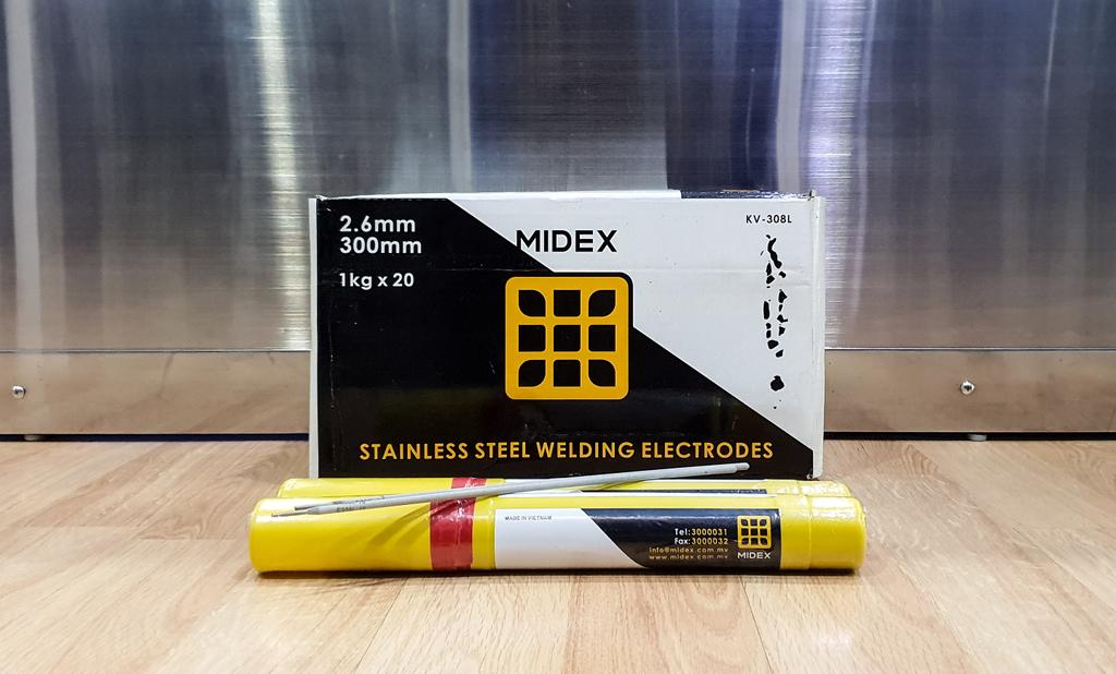 Affordable Stainless Steel Welding  Electrodes 2.6mm by MIDEX are also available from our store now.

1kg Pack for MVR 260/-