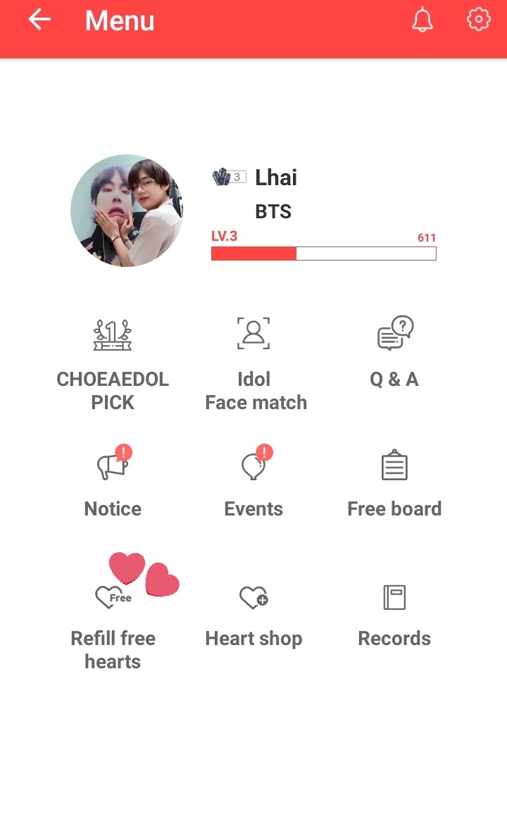 3. The now you entered the voting categories,you should collect hearts first before you vote.How to collect:• Watch ads !!!
