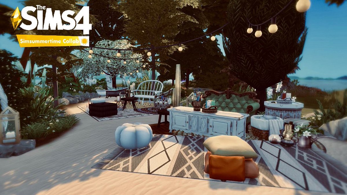 simsiesmith's tweet photo. Boho Wedding! 😍 New #speedbuild ! ➡️➡️➡️➡️https://t.co/pbQojDOW29 🙈❤️#simsummercollab #TheSims4 #ShowUsYourBuilds #TS4 https://t.co/ihA3FSHVZh