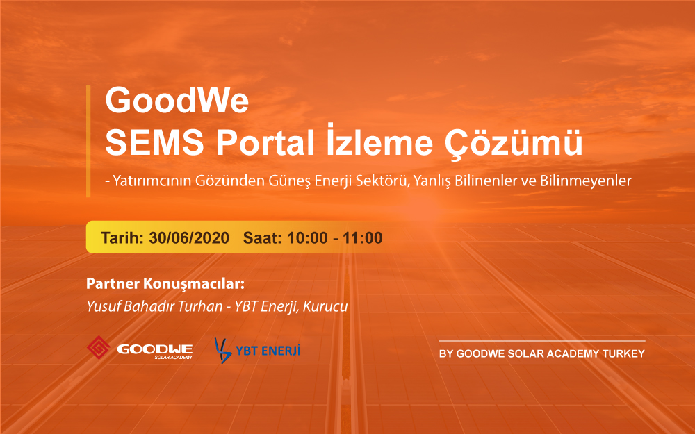 GoodWePower's tweet image. 30 Haziran Salı, Saat:10:00'daki ücretsiz ve son webinarımıza davetlisiniz.

Ayrıca; YBT Enerji Kurucusu - Yusuf Bahadır Turhan, partner konuşmacımız olarak bize destek verecek.

Kayıt: zoom.com.cn/webinar/regist…

#GoodWe #Turkey #SolarAcademy #June #webinars #güneşbizeyeter