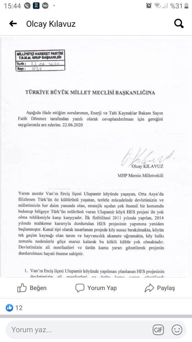 Teşekkür ederiz
Sayın vekilim 
#olcaykılavuz
#UlupamirdeHeseHayır