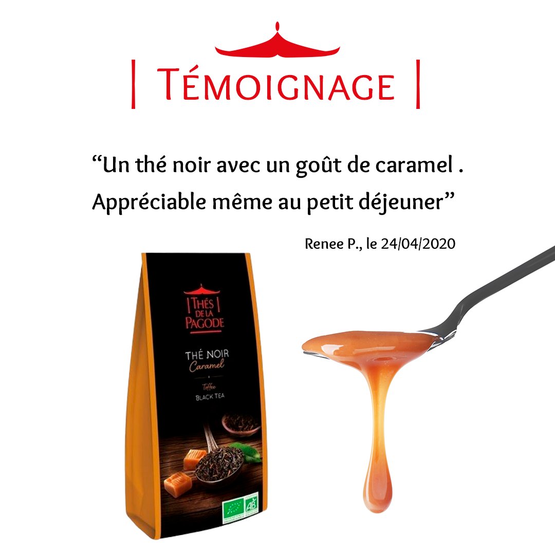 #Témoignage
"Un #thé noir avec un goût de #caramel. Appréciable, même au #petitdéjeuner ! Renée P."
Le 24/4/2020

Thé noir caramel : loom.ly/4vASCGQ