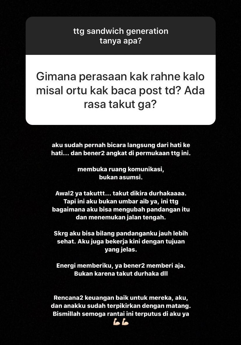 Aku repost2 dari pertanyaan di IG aku  @rahneputri ya. "Gimana perasaan kak Rahne kalo ortu baca post tadi? takut ga?"