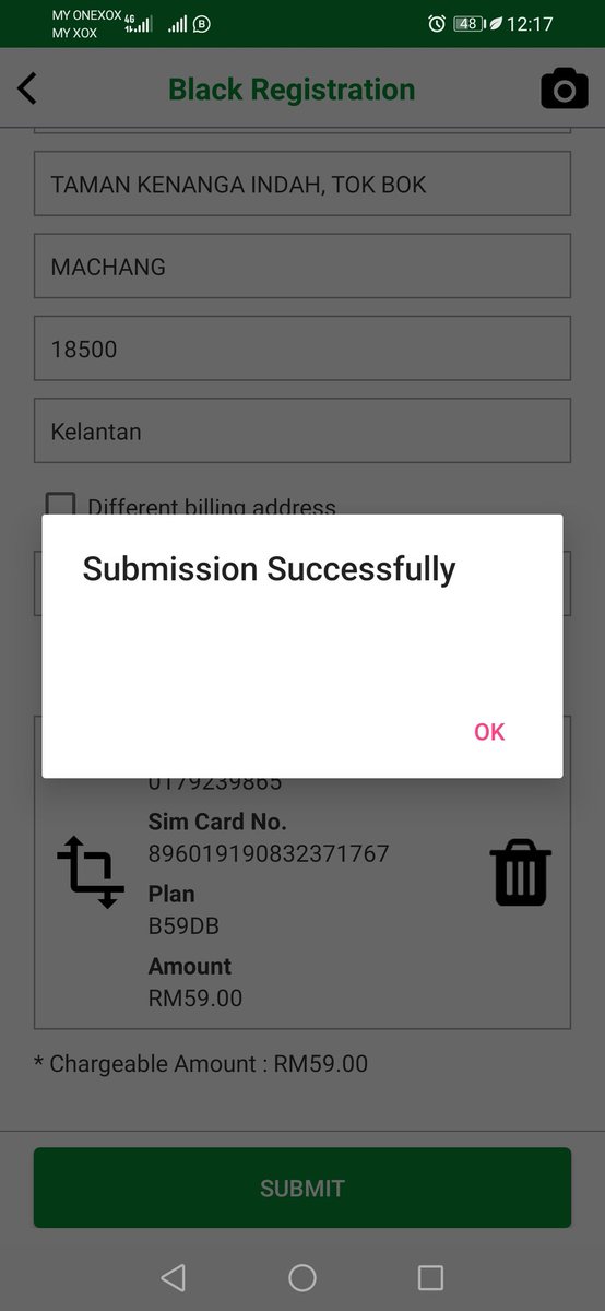CentreOnexox's tweet photo. Alhamdulillah rezeki tengah hari nie dapat closing user walk in ke kedai MNP B59DB dan 1 SP B59DB 44GB unlimited call 100sms

#onexox #onexoxblack #onexoxcentremachang #B59DB #B89DB https://t.co/sx2Y3Kb1rk