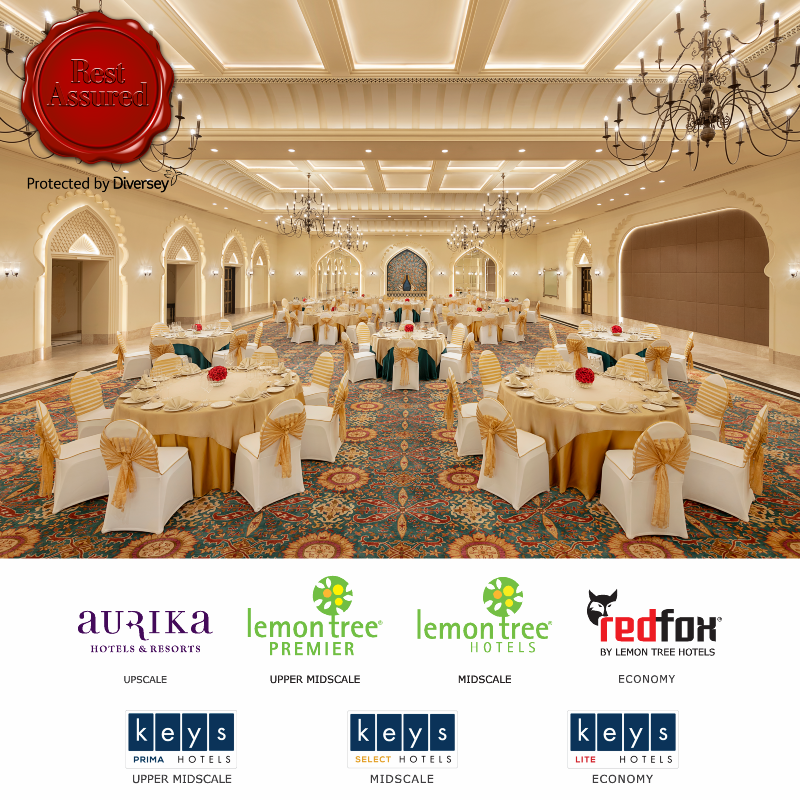 Banquets are being re-opened as per government guidelines, and all cautionary measures, including usage of Diversey’s specialised US EPA certified chemicals, are being taken. For details, please visit bit.ly/3gu6GD7
#RestAssured #RefreshinglyDifferent