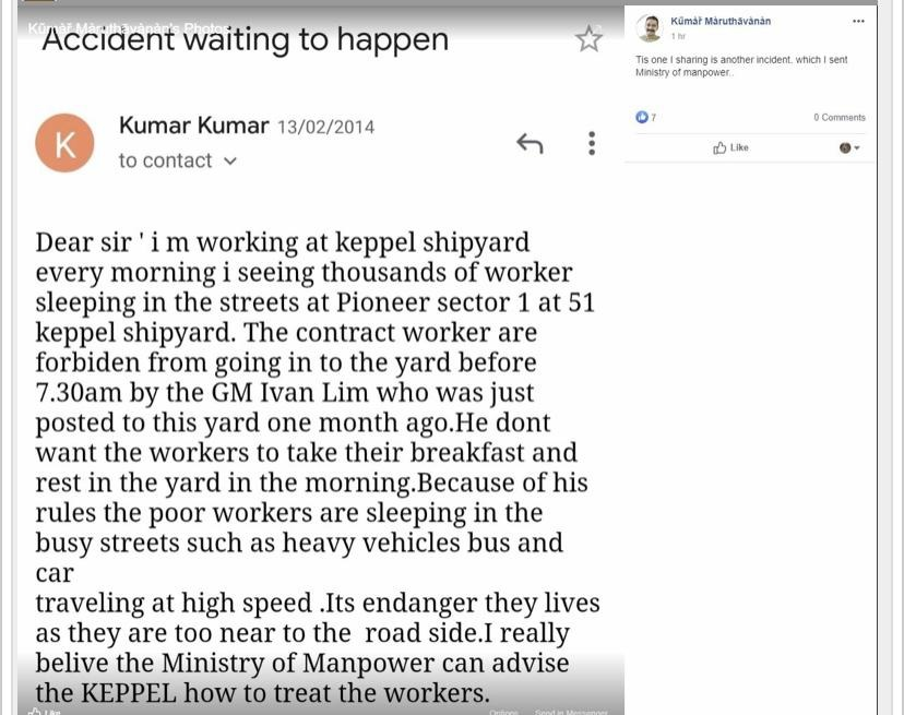 Another more serious allegation is that he disallowed shipyard workers to rest and eat breakfast in the yard, forcing them to do so outside, amongst heavy traffic.