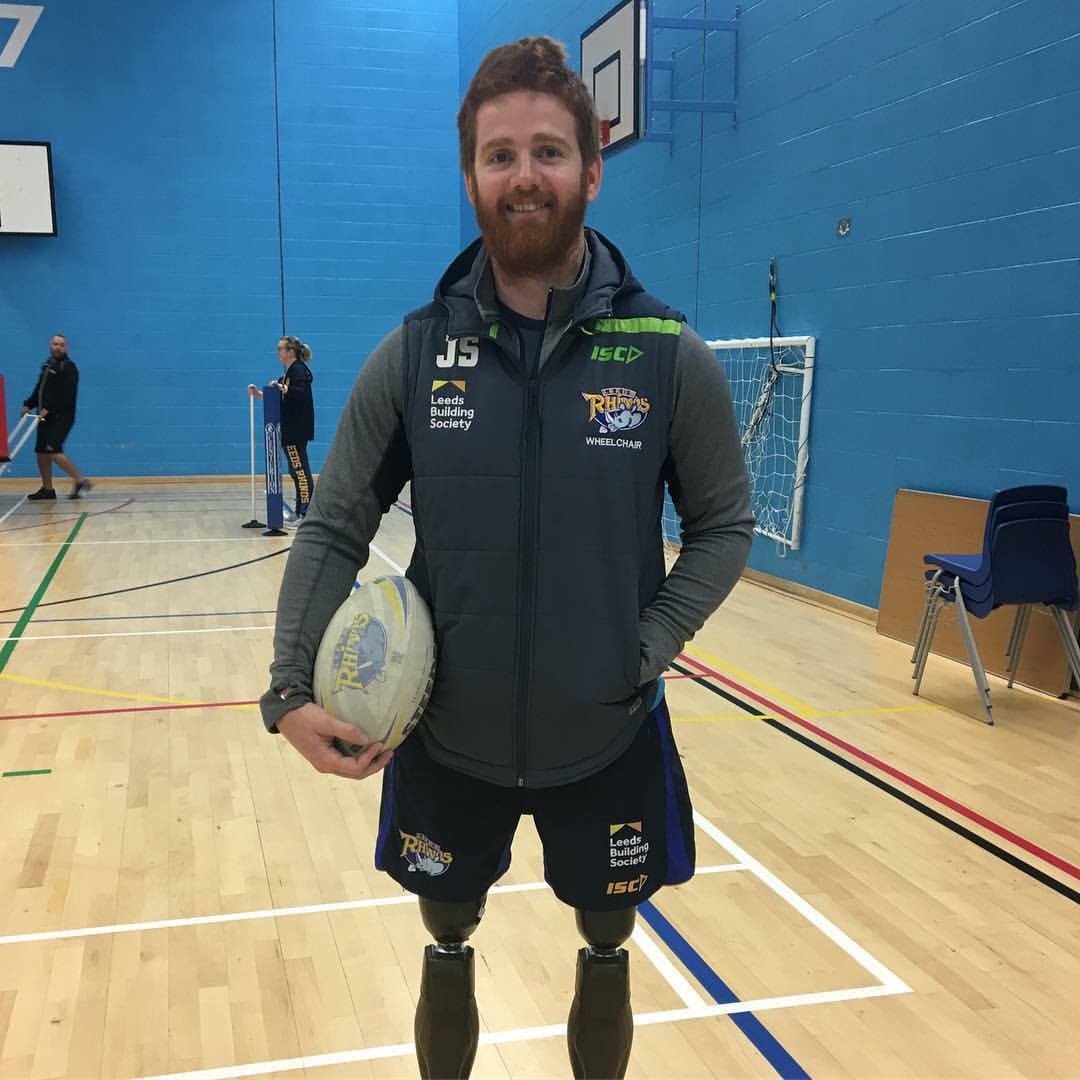 Although he was starting to run on his prosthetics on tracks, he missed the comradery of a team and the atmosphere of being part of a group, so he decided to go to a training session with the Leeds Rhinos Wheelchair team.  #ArmedForcesDay2020