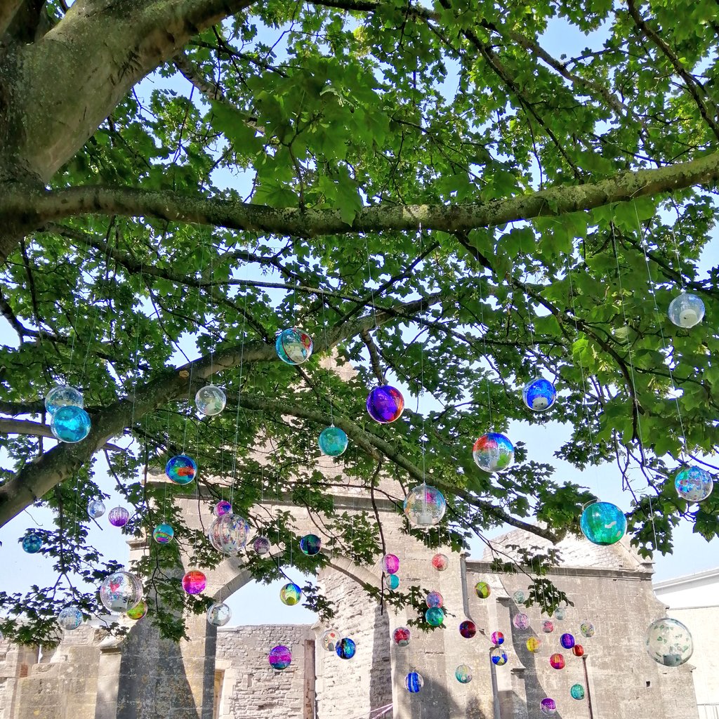 EmGibbon's tweet image. One year ago @LlanthonybyGlos! These were part of the super installation of #Gaia @lukejerram, the main piece being housed in the amazing remains of #TitheBarn
