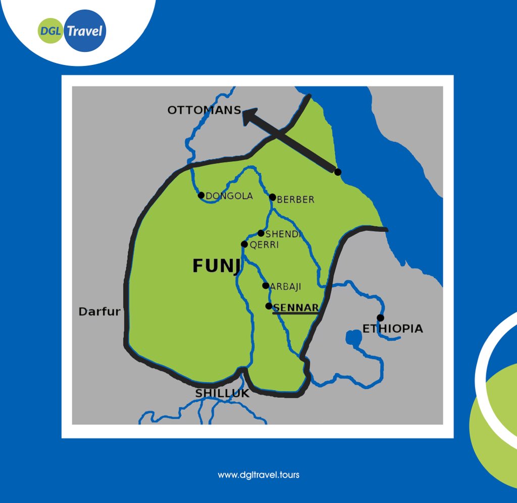 DGLTRAVEL's tweet image. Funj Sultanate

the state remained an "African-Nubian empire with a Muslim facade .It reached its peak in the late 17th century but declined and eventually fell apart in the 18th. 

#Sudan #FunjSultanate #Funj #Sennar