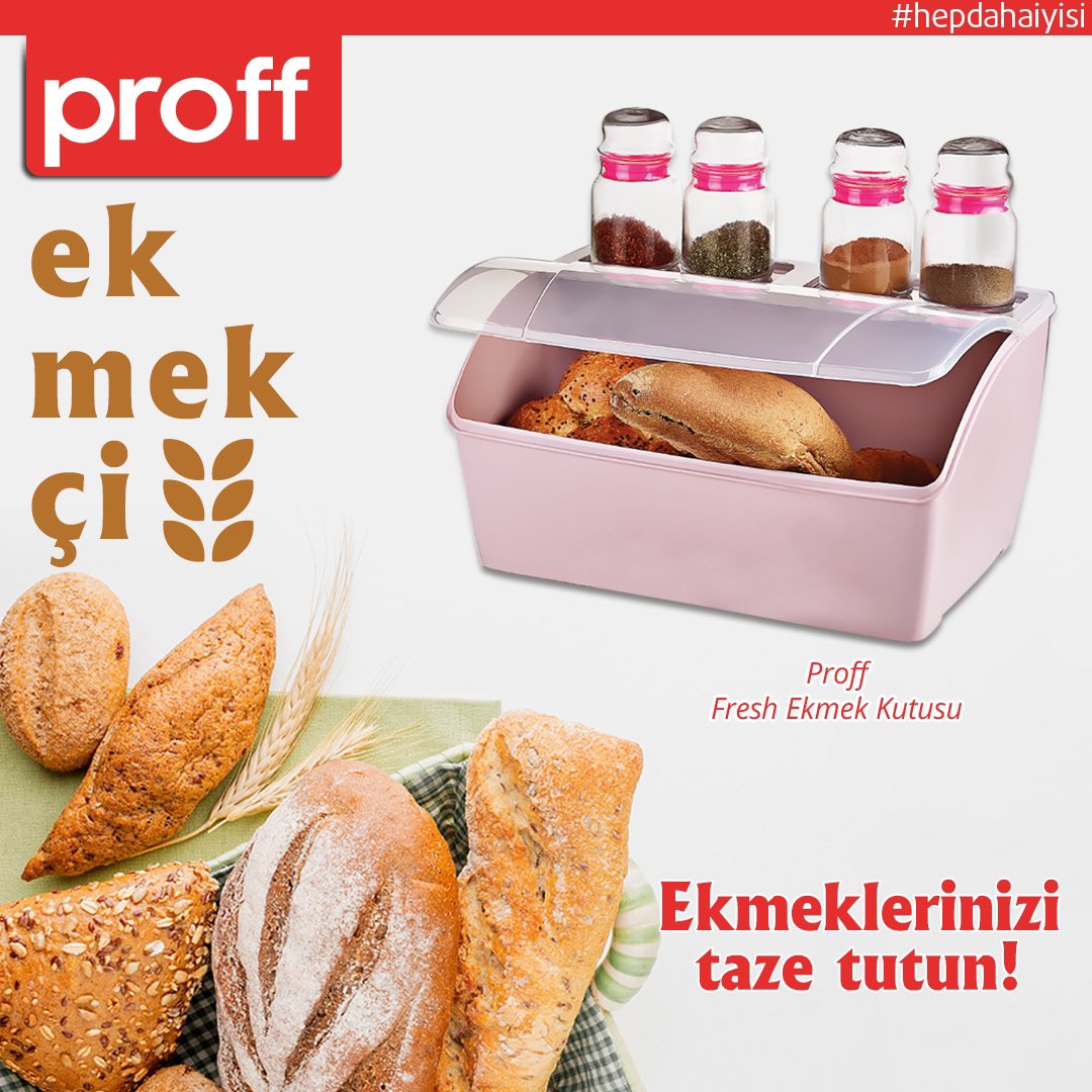 Hamur işlerinizi ve ekmeklerinizi taze tutabilmenin en güvenli yolu; 👨🏻‍🍳🍞👩🏼‍🍳Proff Fresh Ekmek Kutusu.
Gıda ile temas eden hiçbir Proff ürününde sağlığa zararlı madde bulunmaz! 🚫👨🏻‍🔬
.
.
#Proff #ekmekkutusu #mutfak #evinihtiyacı #hepdahaiyisiicin #hermutfağalazım #mutfakgerecleri