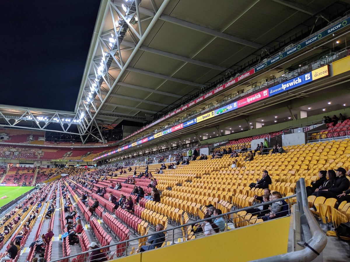 Few pics of the seating set up and social distancing here  @NRL  #NRLBroncosTitans  @brisbanebroncos  #NRL   – bei  Suncorp Stadium