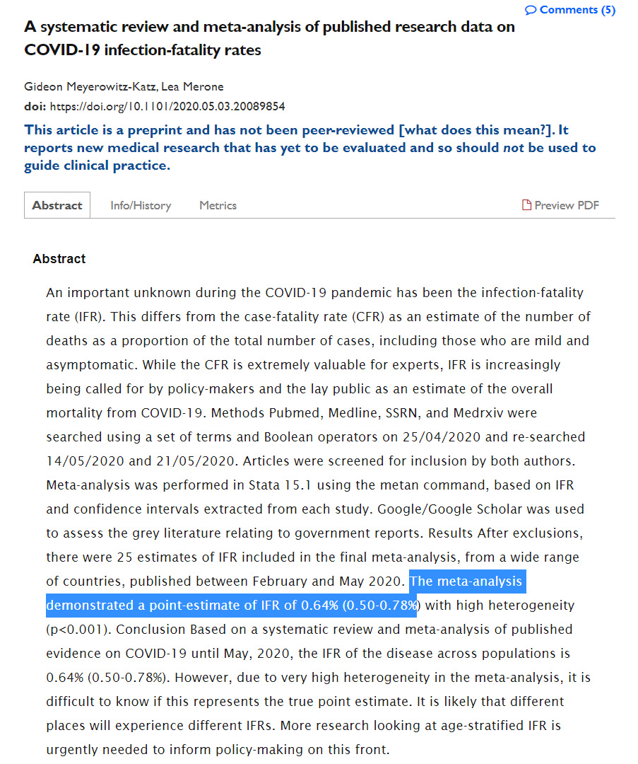 Metod 1 är enklast.Vi räknar på IFR och hur många som dör i Sverige idagIFR står för Infection Fatality Ratio och är helt enkelt hur många av de som blir smittade som dörIFR verkar ligga kring 0,5-1% och när vi vet det är resten enkel matte