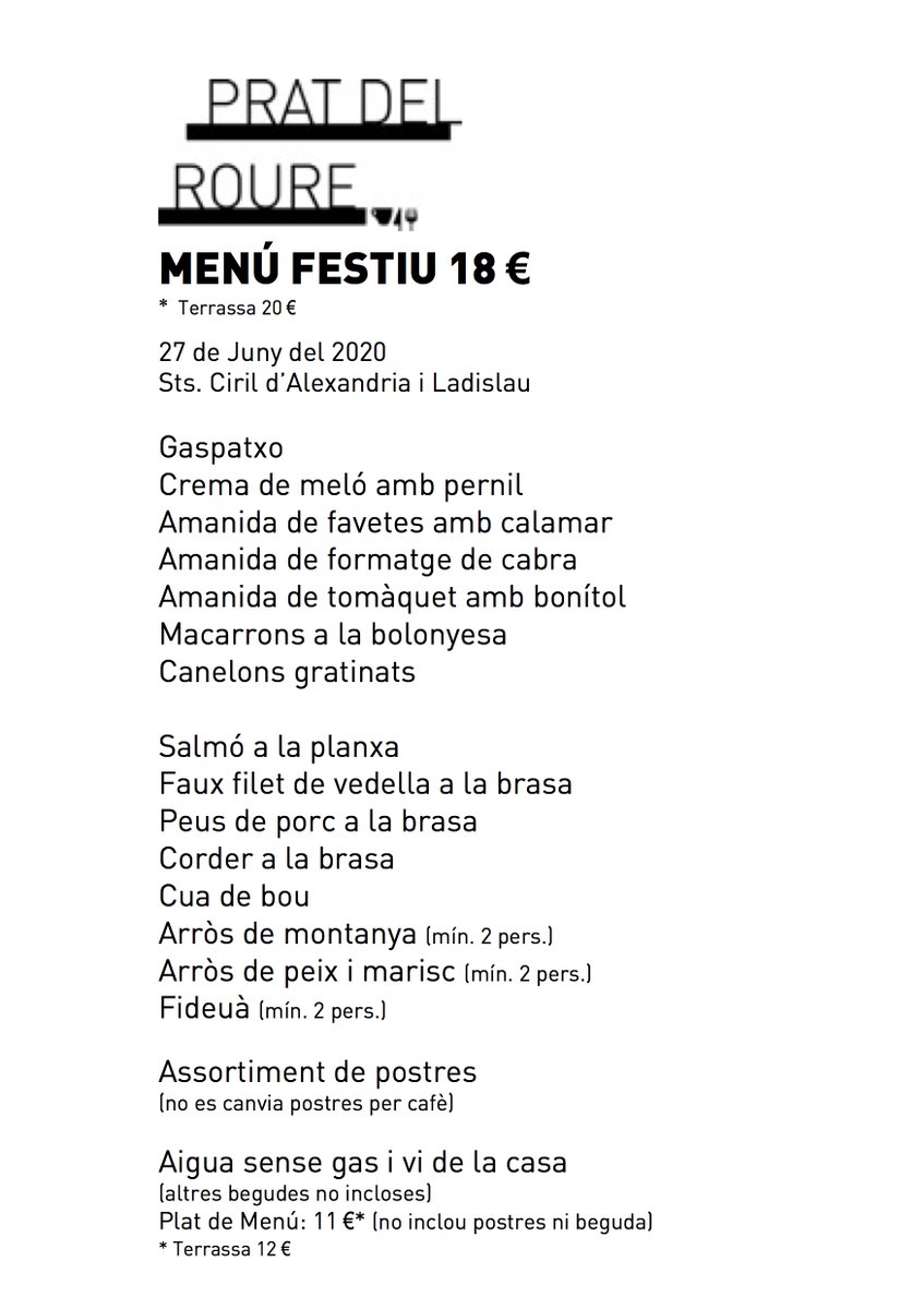 Menú d’avui 27 de juny