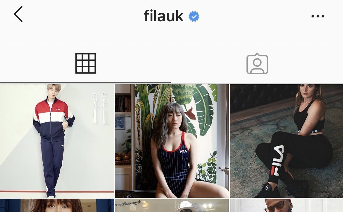 FilaUK posted picture of Jimin in their IG account taken down by the company because well they can 