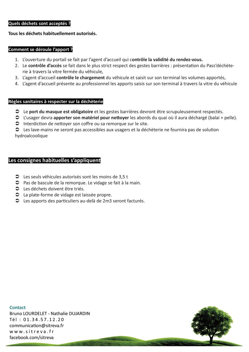 MairieSay78's tweet photo. Communiqué SITREVA : modification des conditions d’accès aux déchèteries à partir du 29 juin 2020. https://t.co/wJNysLy2L3