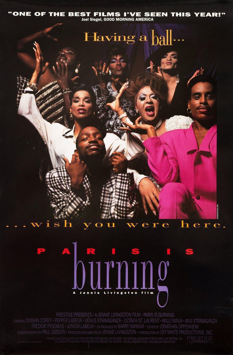 I want to start with Jennie Livingston's Paris Is Burning. Arguably the most important and influential LGBTQ documentary. It's only 78 minutes long and you can watch it on Netflix. So do that and tell me your thoughts. Then check this thread tomorrow for the next one!  #PRIDE2020  