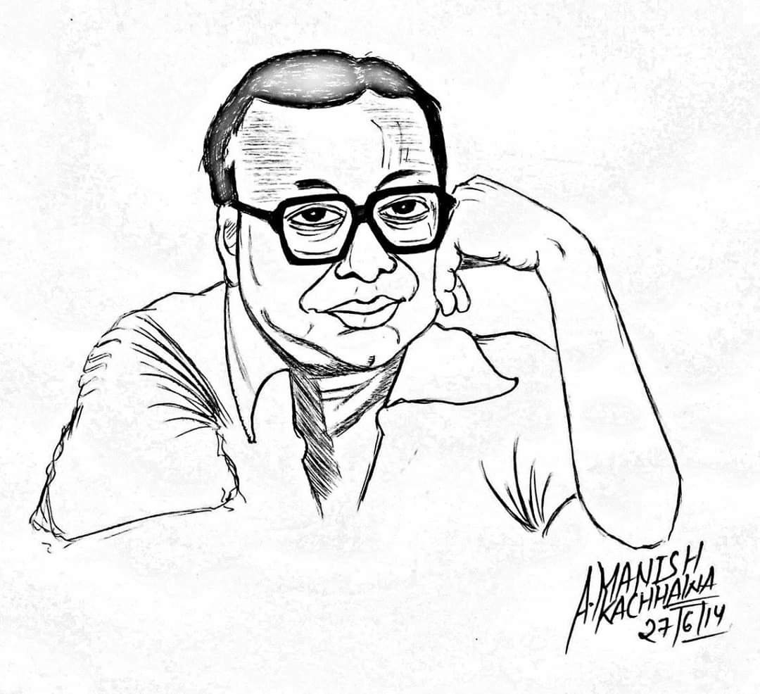 R.D.BURMAN JI Caricature by Manish kachhawa....
Puncham daa      Happy Birthday... 