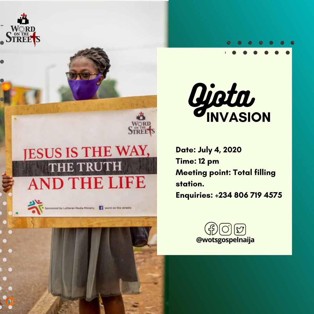 WotsGospelNaija's tweet image. Join us at Ojota, Lagos as we invade the city with anointed placards. #OjotaInvasion #WordOnTheStreets #WOTS #Peace #Christ #Church #Love #Gospel #Nigeria