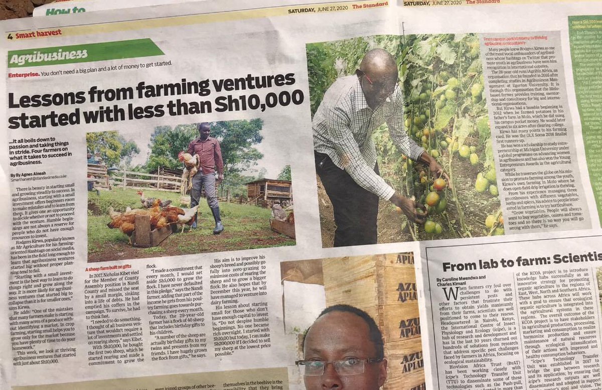 rodgers_kirwa's tweet photo. I today featured on Smart Harvest on what it takes to becoming a successful #farmer after starting small

It is the best way to grow while learning to do it the right way. Its more likely 4 ventures that started big to come down than those that started small

#AgribusinessTalk254 https://t.co/ecLKkm7Ayg