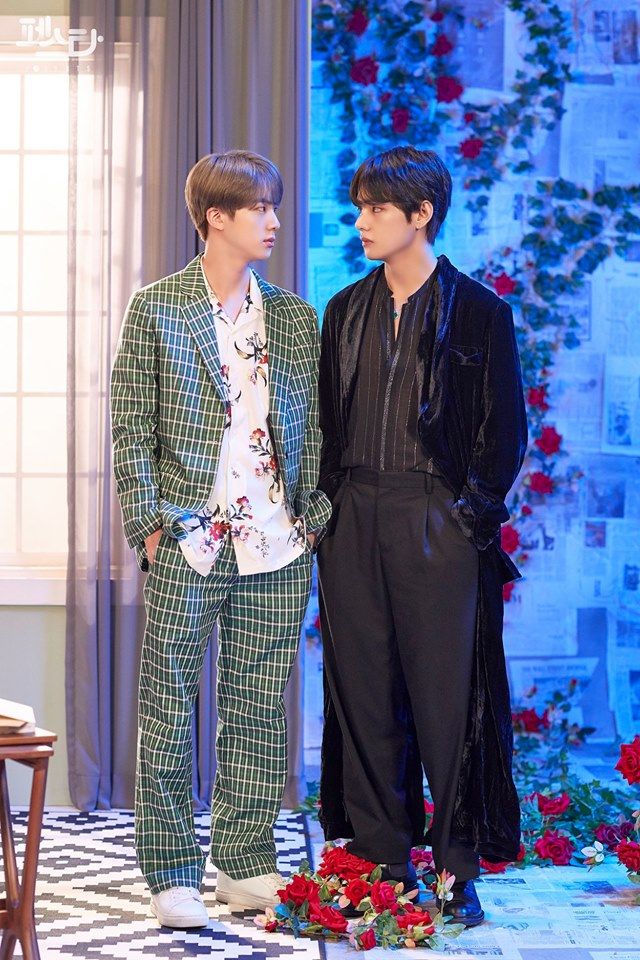 Usually, Jin and Tae are pictured as opposite sides. Here in this dream world, they are playing together. It is JK's dream after all! @BTS_twt