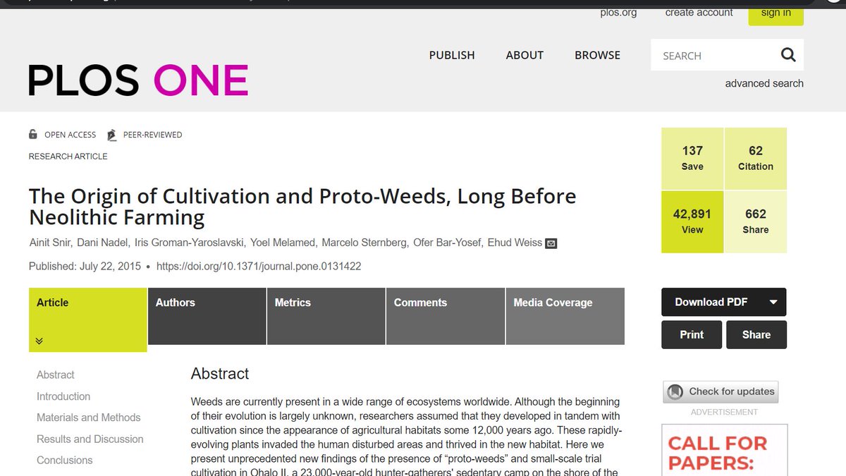 3/n The paper breaks the myth that agriculture happened only ~12kabp as even  @tjoseph0010 believes.So Shri Tony Ji, archaeologically your belief is wrong about first time agriculture.Now let us see what experts speak about Holocene.  https://journals.plos.org/plosone/article?id=10.1371/journal.pone.0131422