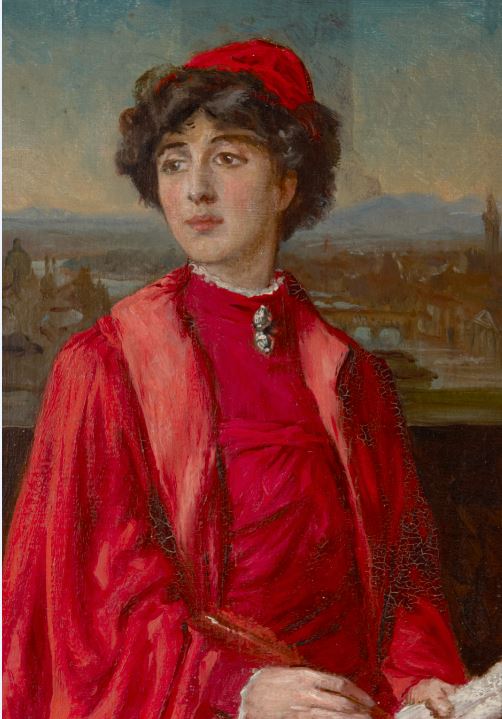 Making up the red stripe is a portrait from the collection  @SmallhytheNT of Vita Sackville-West wearing one of Ellen Terry’s costumes. As well as Terry, Smallhythe was home to her daughter Edy and Edy’s two partners, both of whom defied conventional gender expression. (7/12)