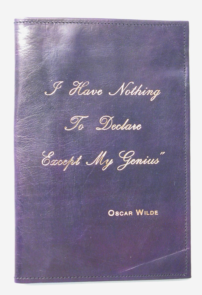 Finally, the purple stripe of our flag is from a leather wallet bearing an Oscar Wilde quote. A leader of the aesthetic movement, and the inspiration behind the interior decoration  @NTWightwick, Wilde was infamously persecuted and later imprisoned for his homosexuality. (12/12)