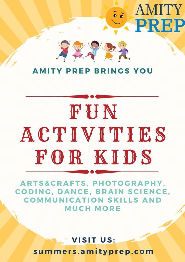 KhushiK33451464's tweet photo. Make your kids join Amity Prep and make them experience the most exciting virtual courses.

Visit:https://t.co/i6sf2C9l73

#amityprep #Amityprep #summer #SummerVibes #kids https://t.co/tAD7HHt1E5