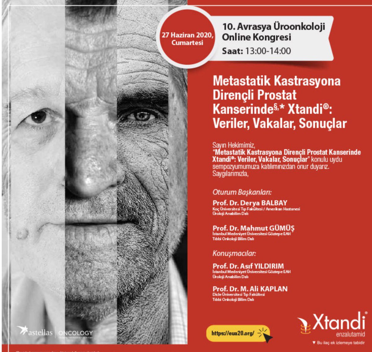 avrasyauroonko's tweet photo. #eua20 "Metastatik kastrasyon dirençli prostat kanserinde: Xtandi veriler, vakalar, sonuçlar" uydu sempozyumu, Saat 13:00 - 14:00'da, sizleri bekliyoruz. #eua20 https://t.co/cduBnKxM7O