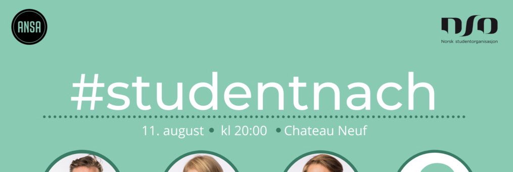 Studentsnakk's tweet photo. @ANSA_sentralt og @studentsnakk tar @Arendalsuka til Chateau Neuf 11. august, se mer om hvem som kommer på mandag #studentnach #arendalsuka @DNS1813 https://t.co/hQznE4L9ML