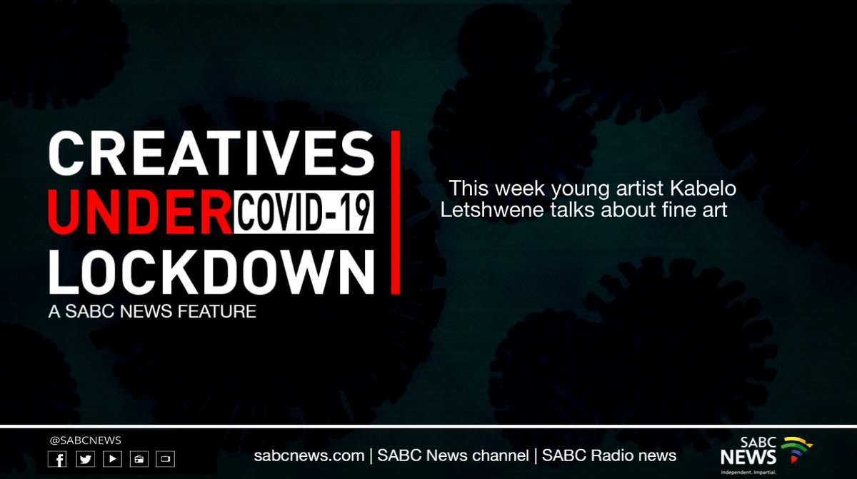 SABCNews's tweet photo. PROMO: In this week’s edition of #CreativesUnderLockdown young artist Kabelo Letshwene talks about fine art. #SABCNewsFeatures #sabcnews https://t.co/12LtDrv3cL